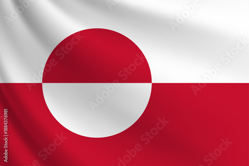 Free Download Greenland flag waving, draped with soft folds. Vector background. - GFXLoad