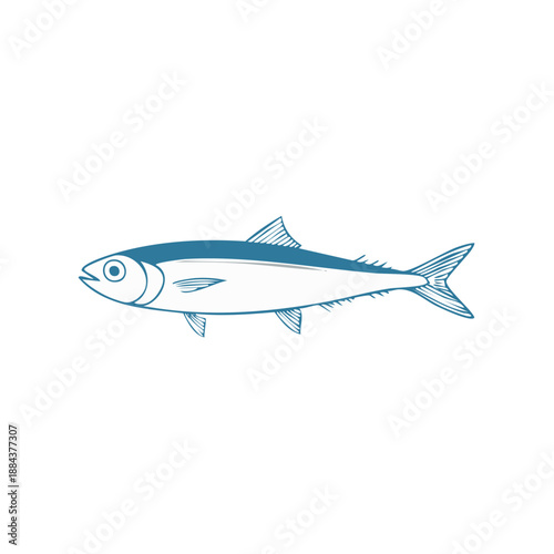 Fish Line Art Illustration Marine Life Aquatic Creature Ocean Animal Seafood Simple Drawing