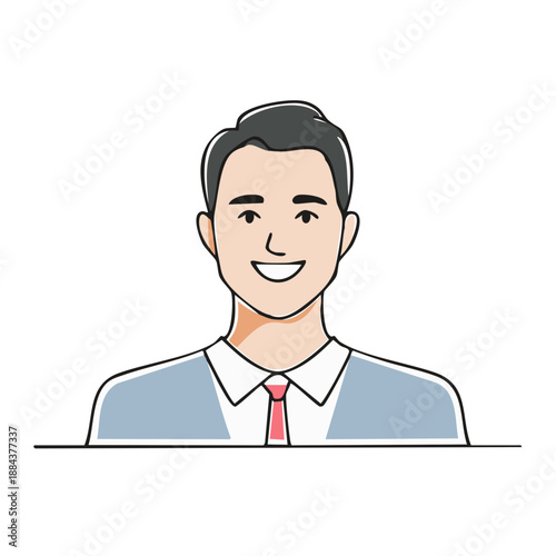 Smiling man in formal attire portrait confident expression office professional face avatar
