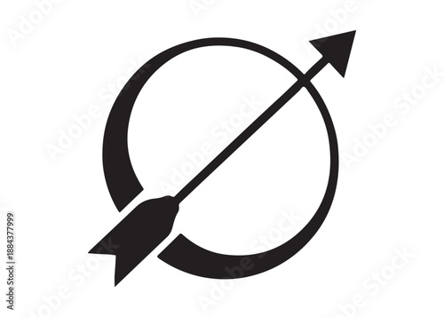 archery logo silhouette vector, bow and arrow logo silhouette illustration, bow and arrow silhouette logo vector, archery sports logo vector, archer bow man logo vector silhouette on white background.