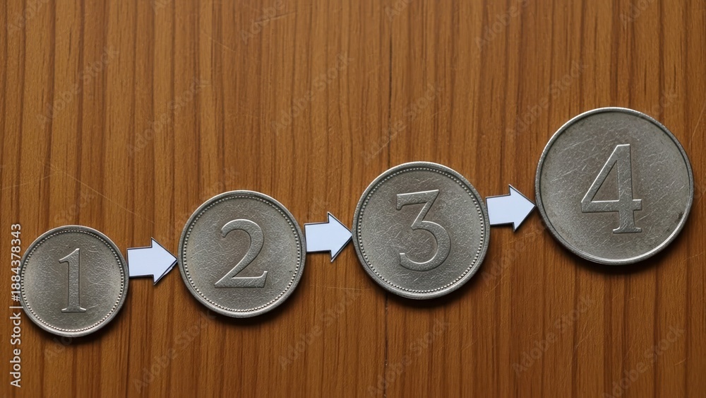 Fototapeta premium Increasing numbers (1 to 4)