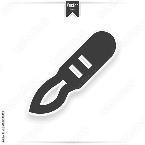 Medical scalpel vector icon. Hospital surgery knife sign illustration.
