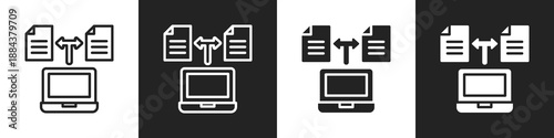 Redundancy Line And Solid Icon In White And Black Background