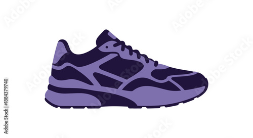 Stylish purple athletic shoe with modern design, perfect for active lifestyles.