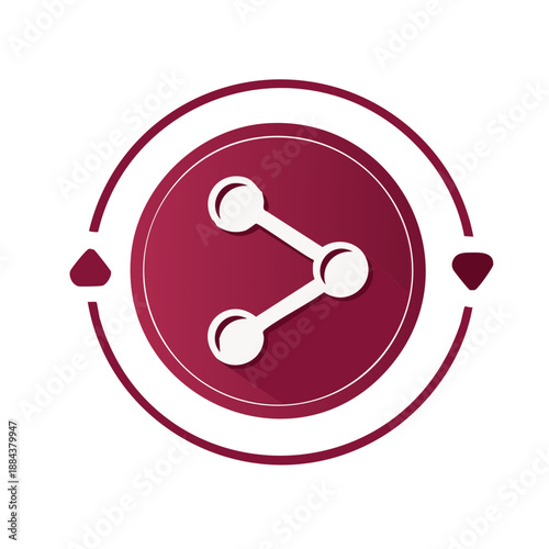 Free Download Share Connection Social Network Symbol Graphic in a Circular Design and Red Color Palette - GFXLoad