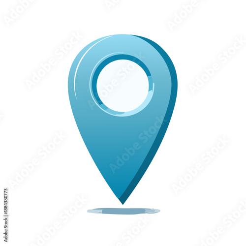Blue Location Pin Graphic, Positioning Icon, Place Pointer Symbol