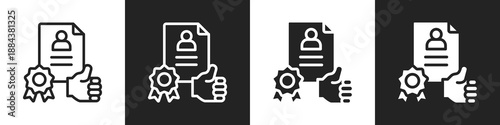 Best Employee Line And Solid Icon In White And Black Background
