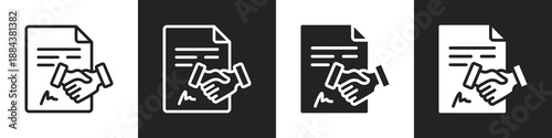 Job Line And Solid Icon In White And Black Background