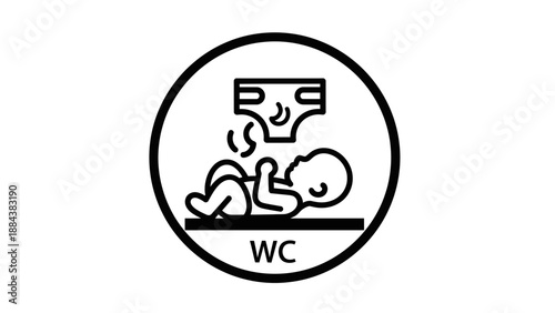 Man Relieving Himself Toilet Sign Icon.