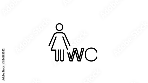 Restroom sign for women toilet 1.