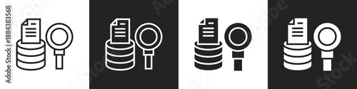 Data Analysis Line And Solid Icon In White And Black Background