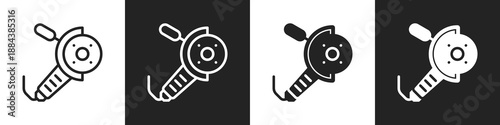 Grinder Line And Solid Icon In White And Black Background