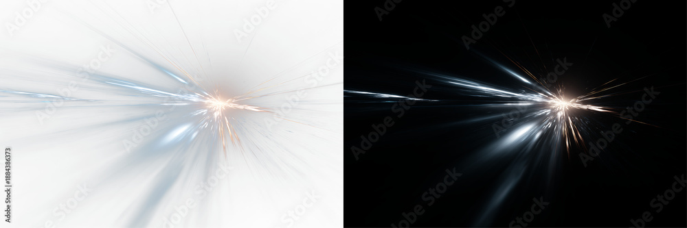 Fototapeta premium Abstract blue neon energy lines with yellow light, speed motion burst effect PNG, transparent glowing light