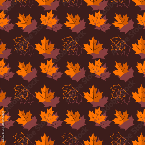 Vibrant autumn maple leaf pattern for seasonal backgrounds and nature-inspired designs