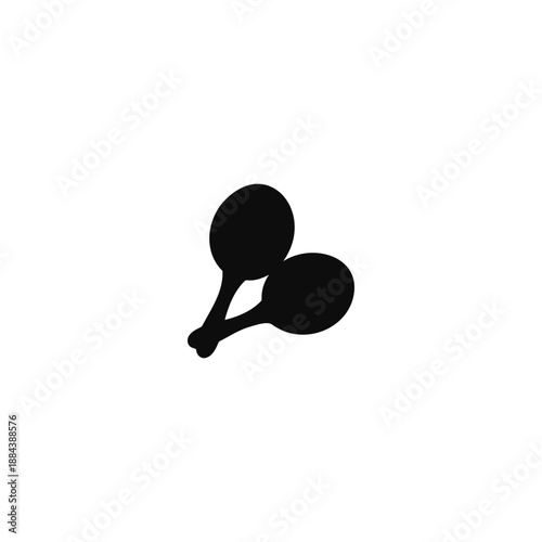 Mexican maracas silhouette vector flat illustration design.
