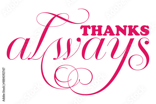 THANKS always - 感謝の気持ちを伝える、THANKS alwaysのロゴマーク、母の日や父の日、誕生日のメッセージなどに

