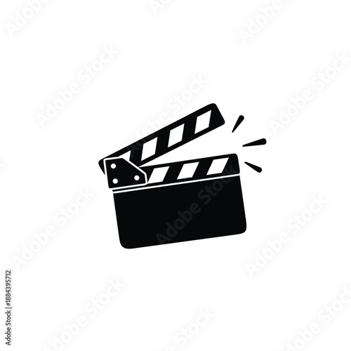 Movie clapper board with motion effect on white background