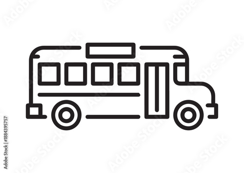 Wallpaper Mural School bus Line Art Icon, Outline Stock Vector Illustration Torontodigital.ca