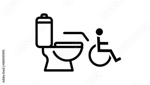 Accessible toilet for disabled people symbol.