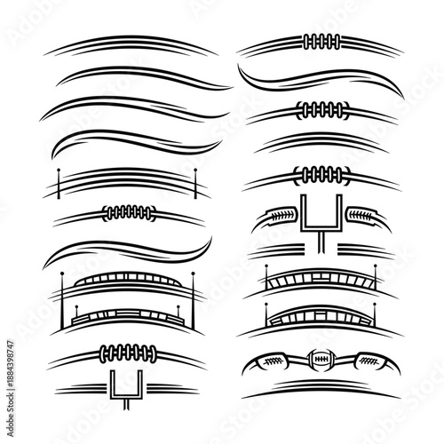 Abstract American Football Graphics and Elements sport