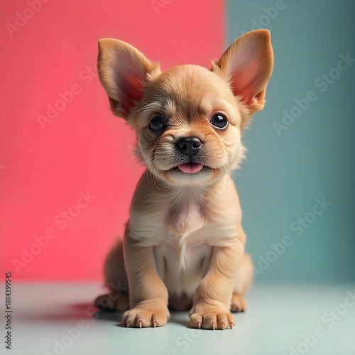 chihuahua puppy in pink dress