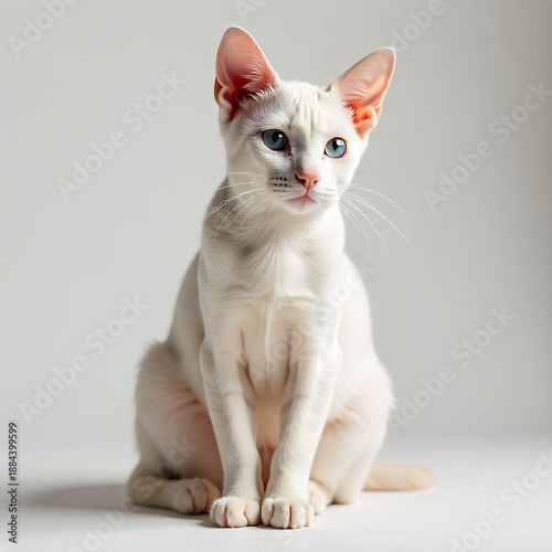 cat on a white