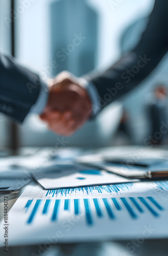 Business people negotiate and shake hands