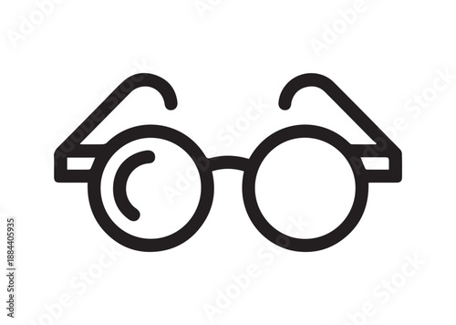 Glasses Line Art Icon, Outline Stock Vector Illustration