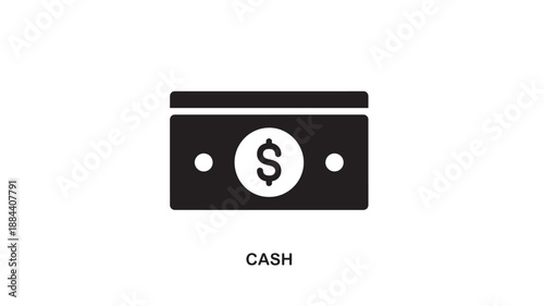 Simple black money bag icon with dollar sign on transparent background silhouette