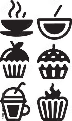 Minimalist Food and Beverage Icons Set