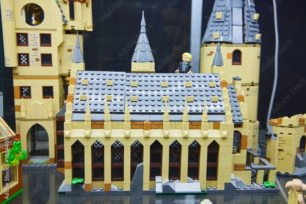Obraz premium Moscow, Russia. - June 23, 2025: Lego construction kit, old models. Collection of the famous toy series