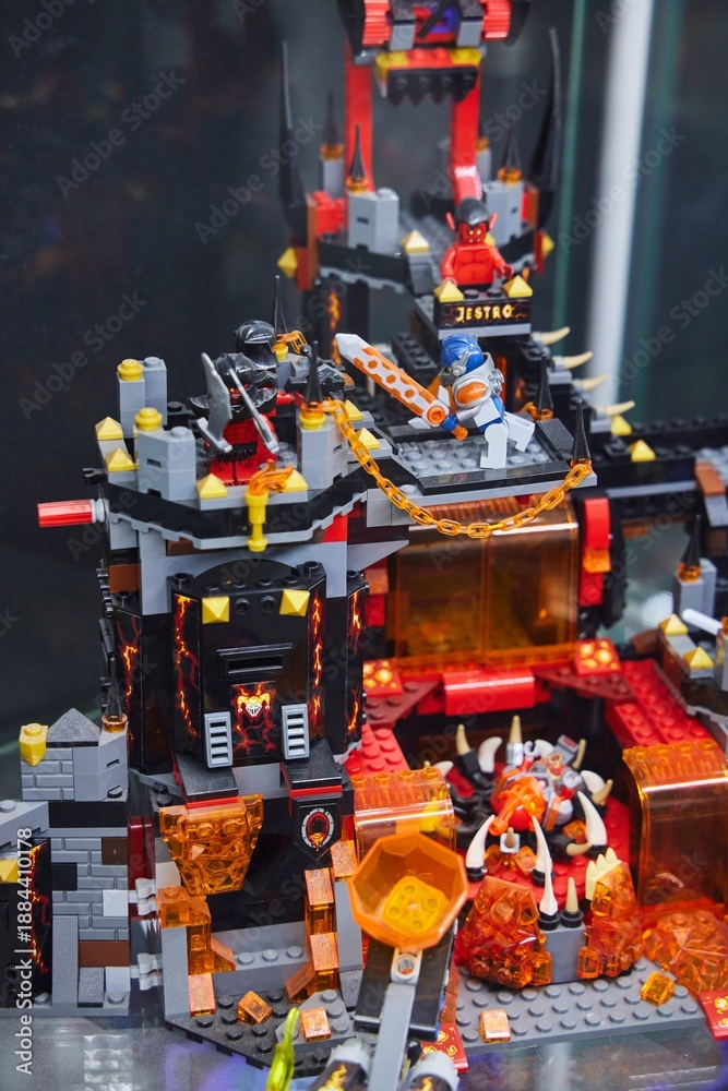Naklejka premium Moscow, Russia. - June 23, 2025: Lego construction kit, old models. Collection of the famous toy series