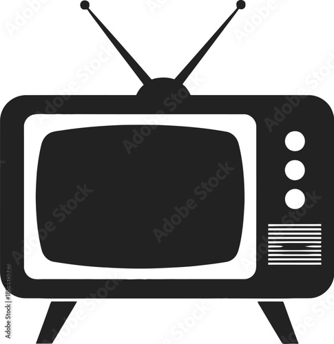 Vintage television set with antenna