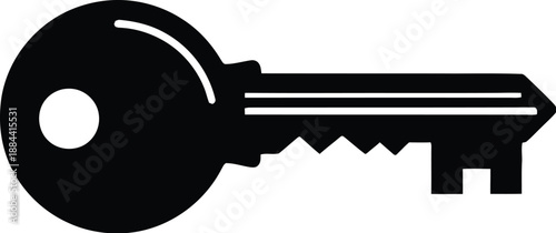 Simple black key icon on white background