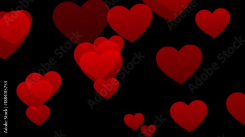 Red Animated Heart on black background, Great for Valentine's Day greeting cards or romantic projects.