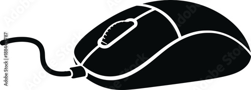 Computer mouse with cord