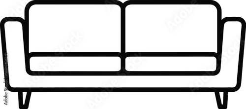 Simple line drawing of a modern sofa