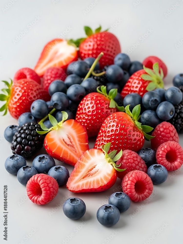 Obraz premium Assortment of Fresh Mixed Berries