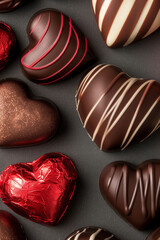 Heart shaped chocolates for Valentine's Day