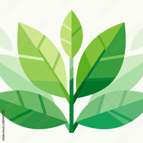 [Vector EPS]Green leaves illustration representing nature and plant life