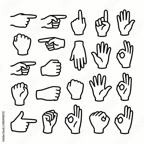 [Vector EPS]Collection of various hand gesture illustrations for different meanings