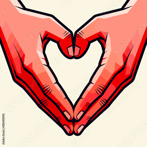 [Vector EPS]Two hands forming a heart shape representing love and affection
