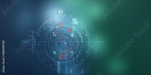 2d illustration Abstract futuristic electronic circuit technology background
