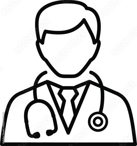Doctor with stethoscope around neck