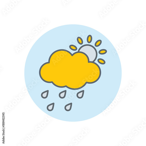 Partly Cloudy icon clean and modern vector illustration