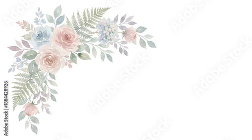 Floral corner arrangement watercolor design