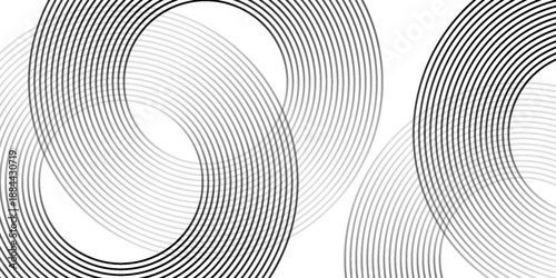 Blue abstract background with glowing circles. Swirl circular lines pattern. Geometric spiral. Twirl element. Modern graphic design. Futuristic technology concept.