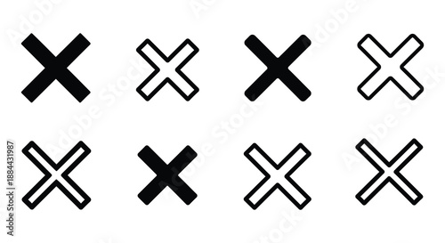 Arrangement of black and white cross symbols in a grid pattern