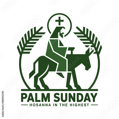 Palm sunday celebration isolated on white background, Vector, illustration