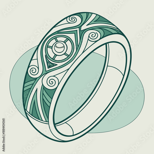 Abstract Harmony and Balance in Ring Form, Minimalist Concept